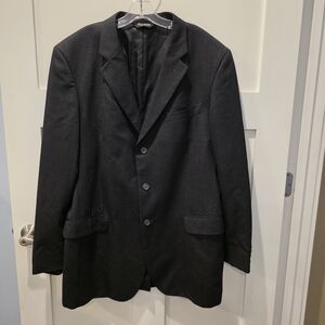 Jos A Bank Mens Blazer XL 44  Charcoal Black Wool Cashmere Jacket 3 Button